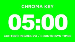 Conteo regresivo 5 minutos  Countdown 5 min  Chroma key countdown timer [upl. by Zigmund391]