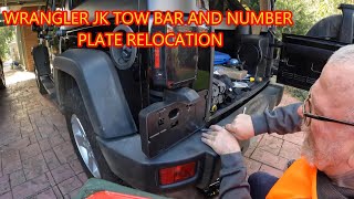 JEEP WRANGLER JK TOWBAR AND RELOCATING THE NUMBER PLATE [upl. by Renita147]