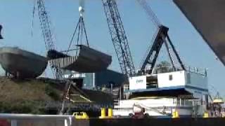 65 ton crane pick with DB Freedom  Midbody Shaver tug quotSommer Squot [upl. by Hamlin]