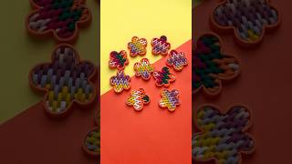 Making BARGELLO PINS 🌼handmade diy clay art creative fashion colors flowers summer [upl. by Orsini]