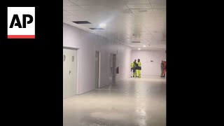 Palma airport flooded after heavy rains hit Spains Mallorca island [upl. by Angele323]