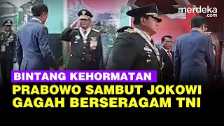 Gagah Prabowo Berseragam Jenderal TNI Sambut Presiden Jokowi Jelang Naik Bintang 4 Kehormatan [upl. by Charlotte184]