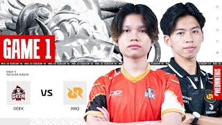 GEEK FAM vs RRQ HOSHI  Regular Season Week 4 Day 3  Game 1  MPLIDS14 [upl. by Grory203]