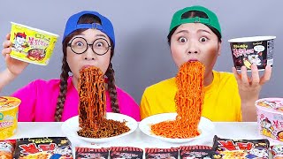 Spicy Food Fire Noodle Mukbang DONA [upl. by Ahsieym]