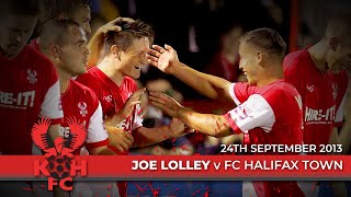 Harriers 20 FC Halifax 240913 A Joe Lolley screamer [upl. by Cele903]