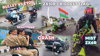 Aisa Mat Karo Family Man on Bullet vs Z900 😲 ZX10R Flag Record  Super Bike Ride Mist Reactions ZX6R [upl. by Rochelle]