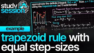 Trapezoid Rule Example Equal Step Size  Numerical Methods [upl. by Nanreik]