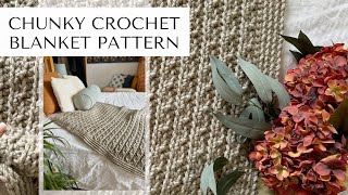 Quick and Easy Chunky Crochet Blanket Pattern [upl. by Metabel]