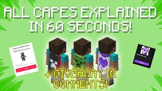 How to get all 3 NEW Minecraft Capes EXPLAINED in under 60 seconds [upl. by Gabel874]