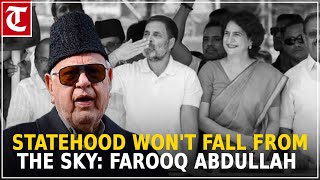 Farooq Abdullah questions ‘Katoge to Batoge’ slogan reiterates demand for JampK statehood [upl. by Warfore]