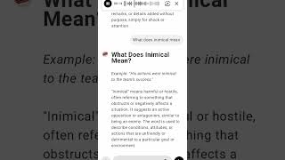 What Does Inimical Mean [upl. by Sucramej]