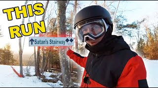 Snowboarding Connecticut ONLY DOUBLE Black Diamond  Season 6 Day 90 [upl. by Liauqram]