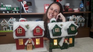 Casinha Natalina feita com caixa  Diy Decoração de Natal [upl. by Steady]