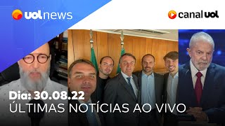 Patrimônio do clã Bolsonaro pesquisa Ipec Lula em debate STF e mais notícias ao vivo  UOL News [upl. by Kyne]