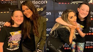 Meeting WWE Hall of Famers Trish Stratus and Lita [upl. by Ednarb]