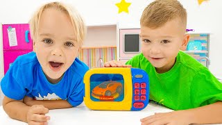 Chris and Funny story with toy microwave [upl. by Wertheimer]