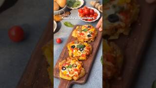 Smashed Potato Pizza🤤👌 restaurant style recipe 😋 pizza food recipe cheese aloo snacks shorts [upl. by Adihaj706]