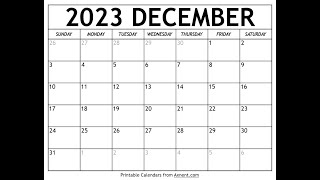 How to get free printable December 2023 calendar  Axnent [upl. by Erait]