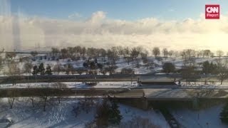 Time lapse of polar vortex effect over Lake Michigan [upl. by Nytsirhc]