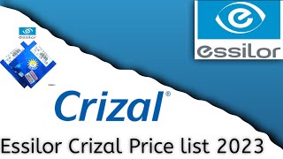 Crizal Lenses Price List 2023  Essilor Price List 👓 [upl. by Anavlis]