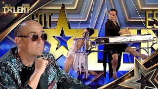 Pareja consiguen tocar el PIANO colgados en el AIRE  Audiciones 04  Got Talent España 2024 [upl. by Celisse]