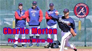 Charlie Morton Warms Up in Braves Bullpen [upl. by Anomor]