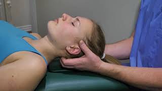 Osteopathic Technique Demo  SubOccipital Release Craniosacral Therapy [upl. by Pincince]