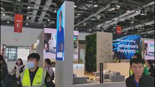 JPMorgan HKEX and VISA Stands on Sibos Exhibition [upl. by Llerod156]