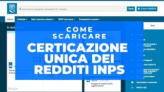 Certificazione Unica CU 2019 Inps come scaricarlo online [upl. by Eskil]