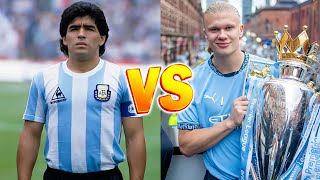 Diego Maradona vs Erling Haaland Transformation 2024 ✨ Who is Better [upl. by Lenette273]