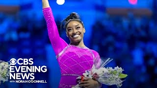 Simone Biles back in action with new floor routine at US Classic [upl. by Ylera]