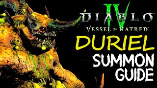 How to Summon Tormented Duriel in Vessel of Hatred  Diablo 4 Season 6 [upl. by Ahsek]