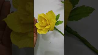 Paper rose making papercrafts crepepapercraft diyrose shortstrending [upl. by Kopaz726]