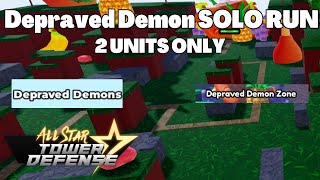 How To Solo Depraved Demon Zone 2 UNITS ONLY All Star Tower Defense ASTD [upl. by Latta]