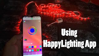 Bluetooth Control USB LED Strip Connecting and Using the HappyLighting App [upl. by Nnaeiluj]