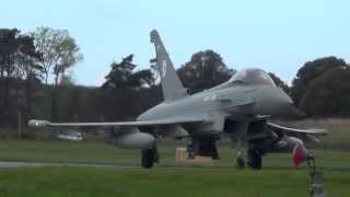 RAF Typhoon aborts takeoff at RAF Lossie and deploys chute  JW 14 [upl. by Hnil]