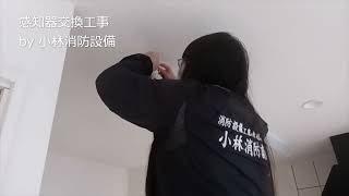 感知器交換工事⑧－1（小林優子 甲種消防設備士 低圧電気取扱い業務特別教育修了） fire alarm equipment～小林消防設備 福岡県豊前市 全類消防設備士 第二種電気工事士 経営学修士～ [upl. by Letnuahs829]