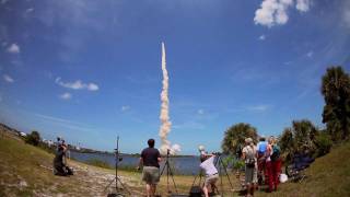 STS132  Extremely Loud Shuttle Launch from the Kennedy Space Center press site in HD [upl. by Lewes]