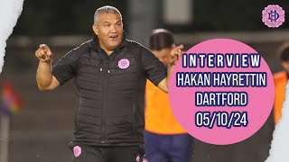 INTERVIEW  Hakan Hayrettin  Dartford  FA Trophy  051024 [upl. by Hgielhsa]