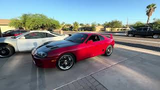 Jon’s badass MK4 Supra Grannas racing 88 install and line lock [upl. by Ahsilra575]