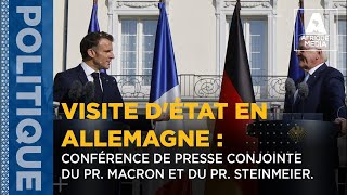 VISITE D’ÉTAT EN ALLEMAGNE CONFÉRENCE DE PRESSE CONJOINTE DE MACRON ET DU PRESIDENT ALLEMAND [upl. by Norward908]