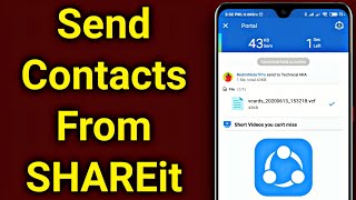 How To Send Contacts From SHAREit 2020  Shareit Se Contact Number Kaise Send Kare [upl. by Aidroc]