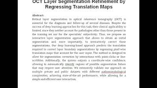 Interactive Deep Learning Based Retinal OCT Layer Segmentation Refinement by Regressing Translation [upl. by Lubeck]