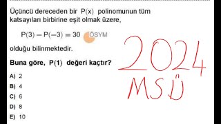 🎯MSÜ 2024 POLİNOM SORUSU [upl. by Pryce789]