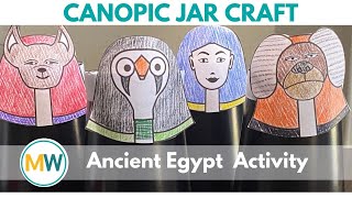 Easy Canopic Jars Craft  Ancient Egypt Project [upl. by Cirdahc]