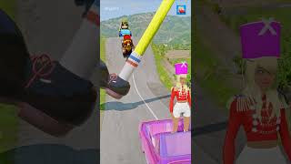 Crazy Cars AND Funny Cars Going to Hammer Foot Spongebob Spinner Crush in BeamNGdrive [upl. by Tifanie]