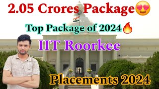 205 Crores Package😍  IIT Roorkee Placements 2024🔥  Best Placements [upl. by Atineg139]