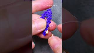 1 minute how to make beaded earrings making earrings with bicone 4mm leaf earrings P4 [upl. by Aikal]