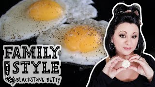 How to Make Perfect Eggs on the Blackstone  Family Style  Blackstone Griddles [upl. by Aidin]