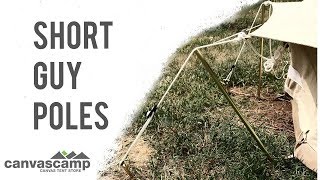 Short Guy Poles How to Pitch a Bell Tent Using Less Space [upl. by Daughtry]